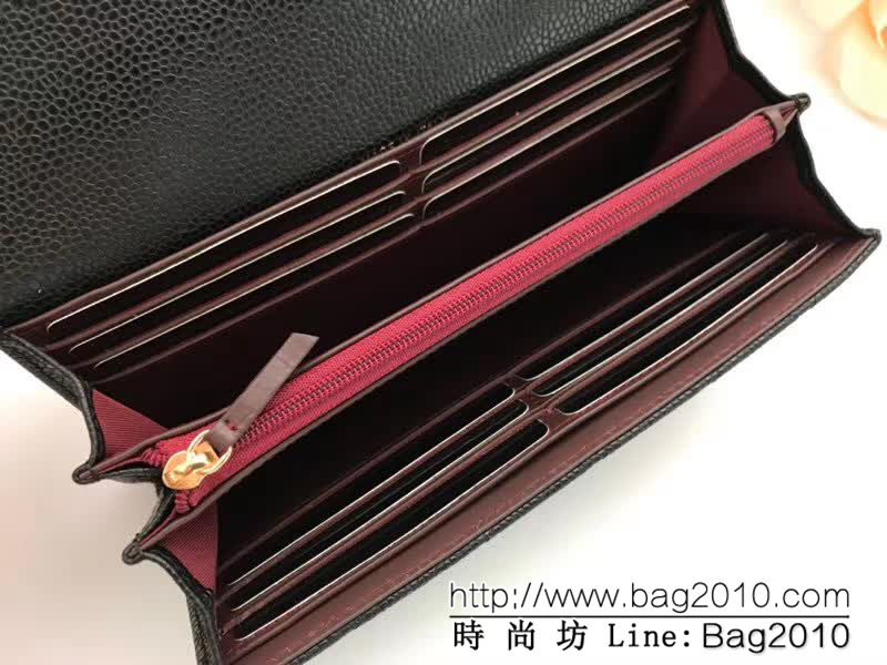 CHANEL香奈兒 海外原單 顆粒壓花小牛皮 女款長錢包 A80758  DJC2491